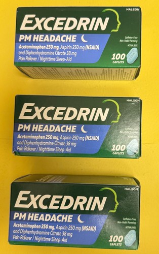 3pack excedrin headache 100 - pm,